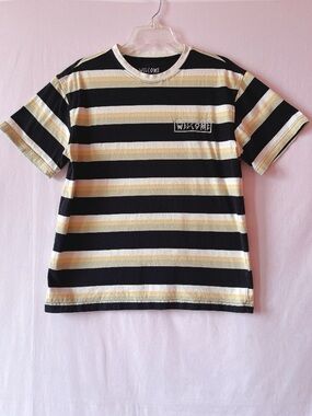 Zumiez Welcome Thicc Stripe Bone Skater T-Shirt 🕸️🖤🔲